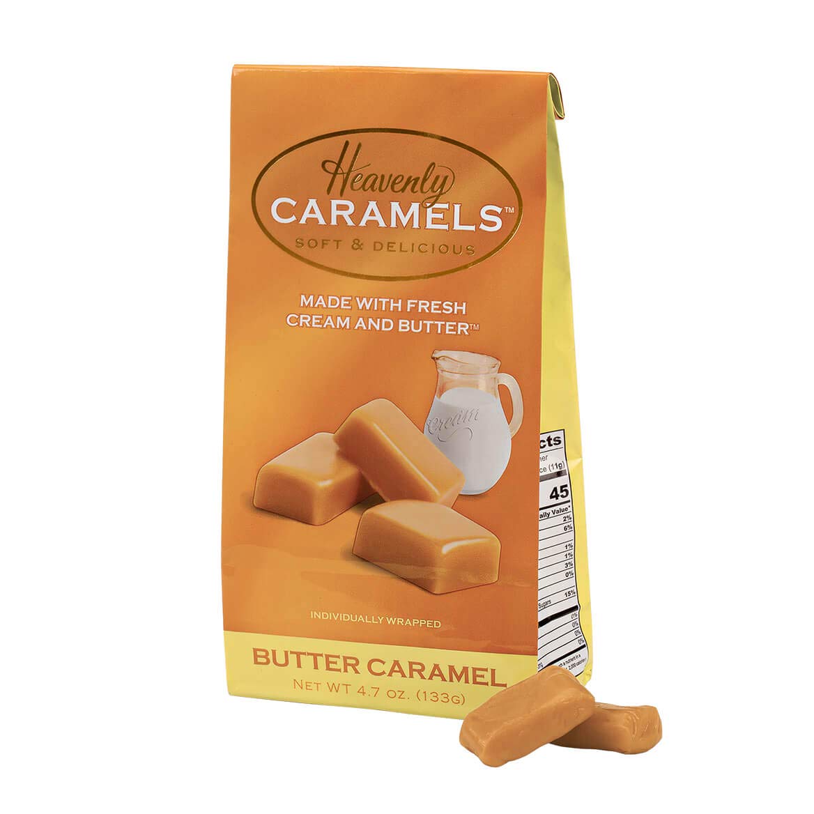 J Morgan Confections Heavenly Caramels, Butter Flavor (4.7 Oz Bag); Gourmet, Artisan Soft And Chewy Butter Caramel Candies, Crea