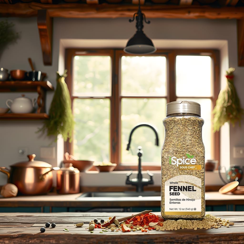 Ispice | Fennel Seed | Bulk Size | Gourmet Spice | Kosher (12 Oz, Whole Fennel Seed)