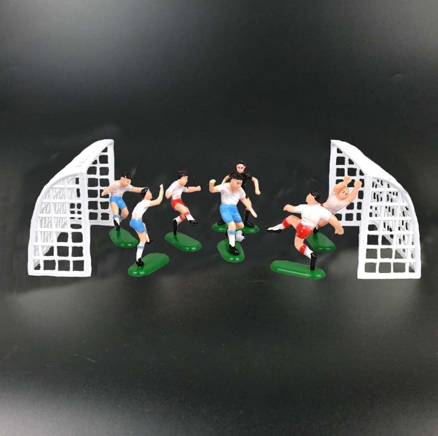 Qoadwem Soccer Cake Toppers - Resin Football Theme Decorations, Style 2, Model 5 for Birthday and Graduation Parties