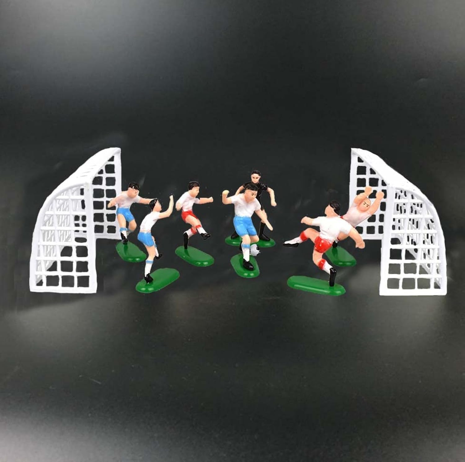 Qoadwem Soccer Cake Toppers - Resin Football Theme Decorations, Style 2, Model 5 for Birthday and Graduation Parties