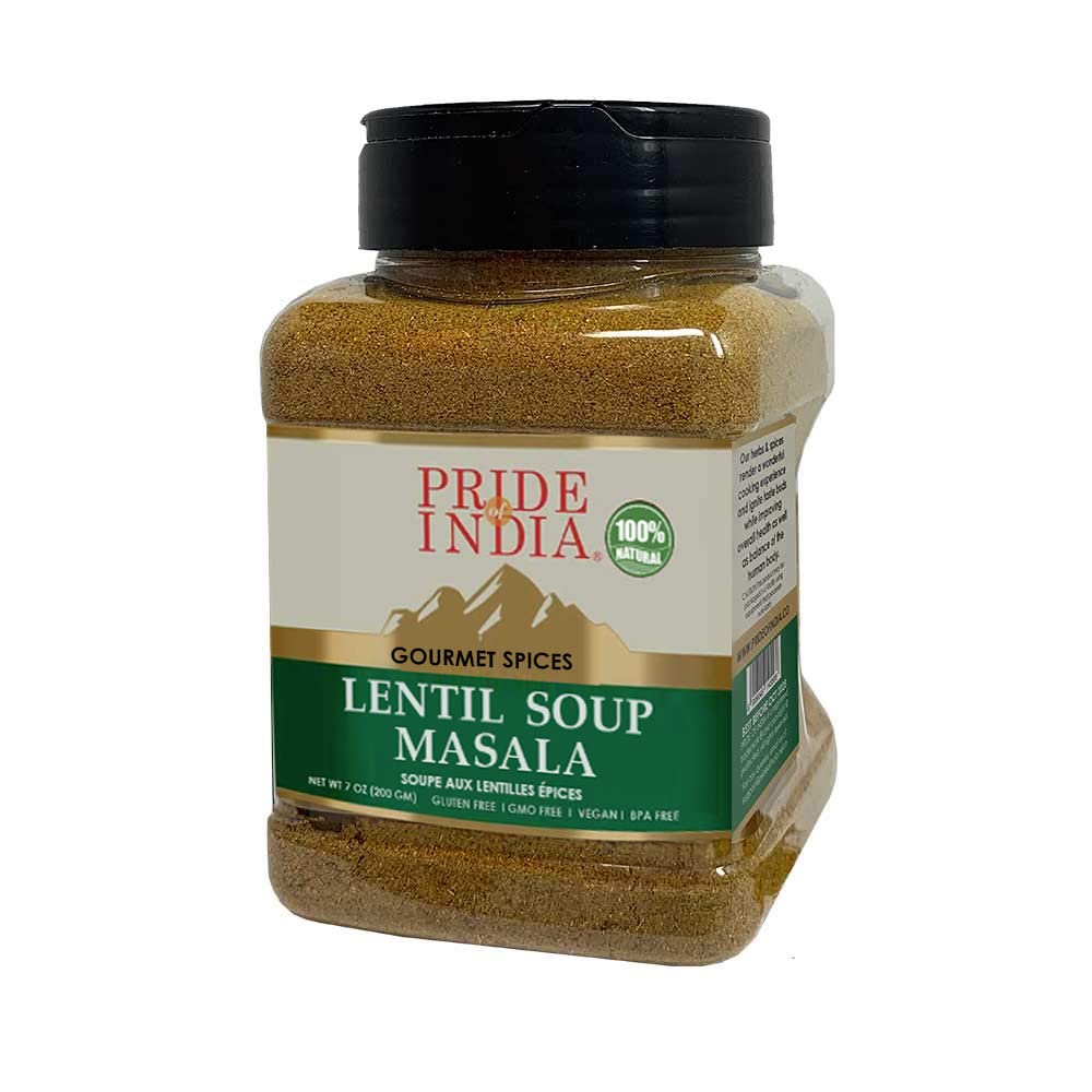 Pride Of India Lentil Soup Masala Spice Blend – 7 oz Dual Sifter Bottle – Ideal for Vegans & Vegetarians