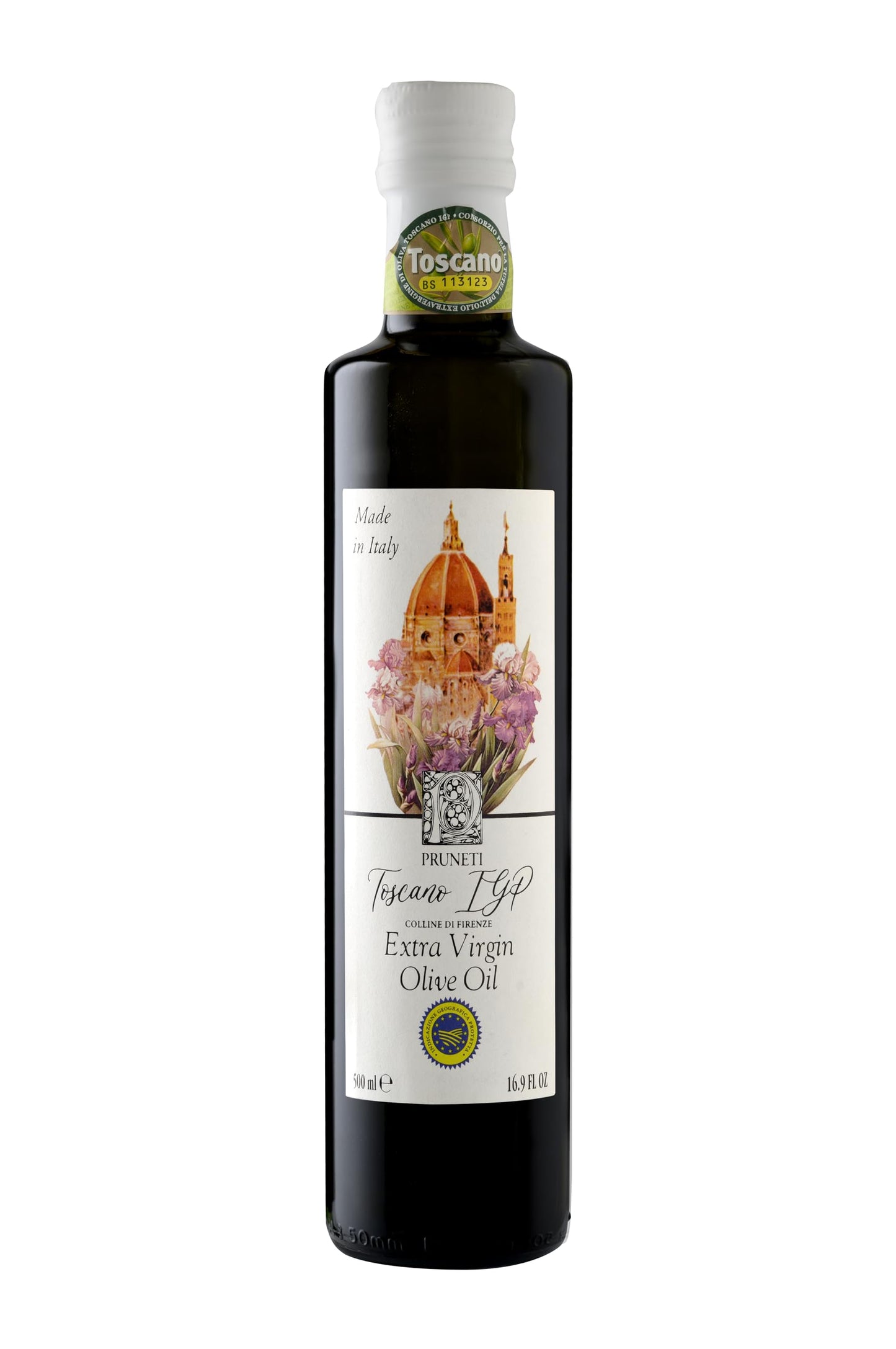 Pruneti Extra Virgin Olive Oil - Premium Early Harvest, Cold Pressed, Non-GMO, 16.9 Fl Oz, Green