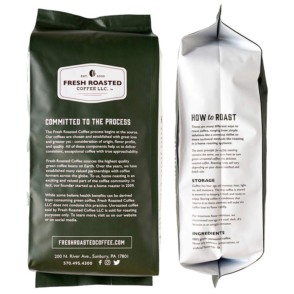 Fresh Roasted Coffee, Unroasted Organic Nicaragua, Fair Trade Kosher, 5 Pound