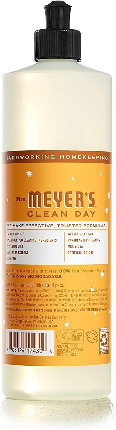 Mrs Meyers Clean Day Liquid, Orange Clove 16.0000 Oz (Pack Of 6)