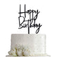 JIEEIN Happy Birthday Cake Topper - Black Acrylic, Model NJ-0055, Party Decorations