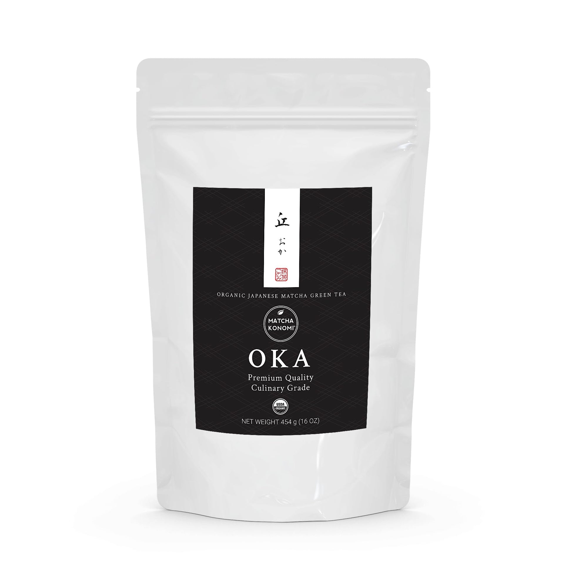 Oka Matcha 454G (16 Oz) - Organic Top-Grade Culinary Japanese Matcha Green Tea Powder - Zero Sugar - Blend Of First And Later Harvests - Usda Certified