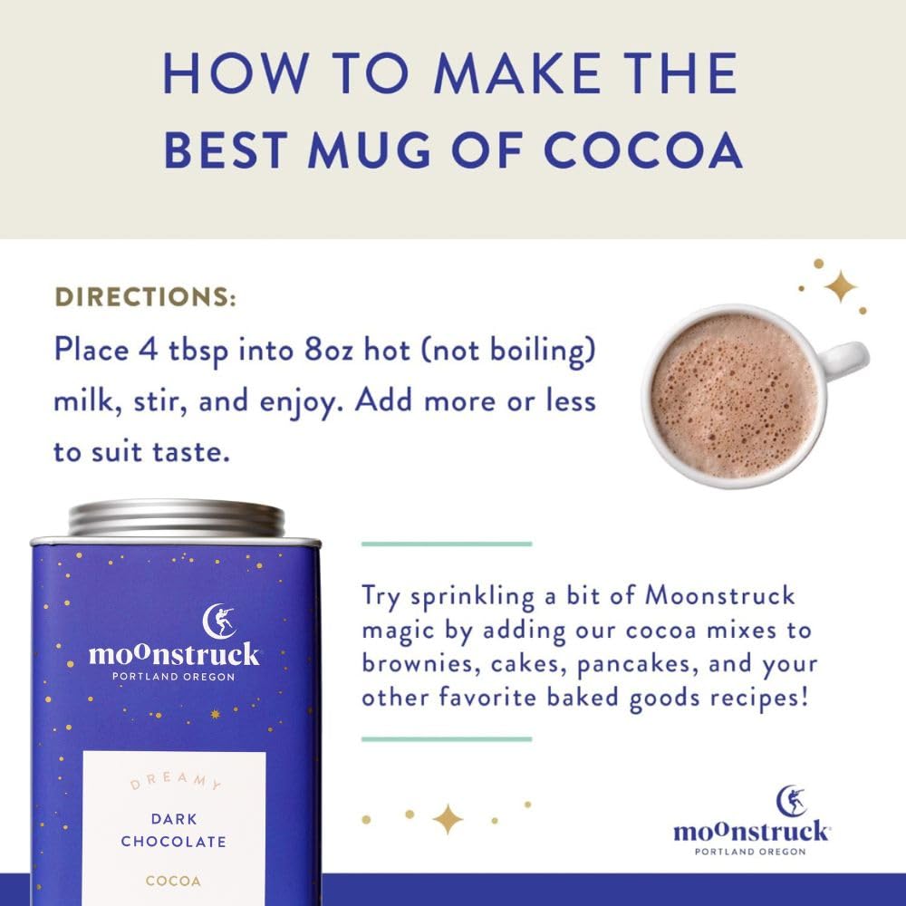Moonstruck Chocolate Dreamy Dark Chocolate Hot Chocolate Mix, 9.5Oz (Pack Of 1)