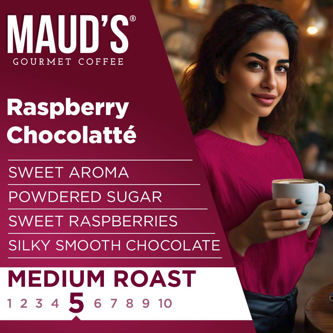 Maud'S Raspberry Chocolate Instant Coffee Packets Single Serve, 26 Ct | Raspberry Choco Latte Flavored Coffee | 100% Arabica Cof