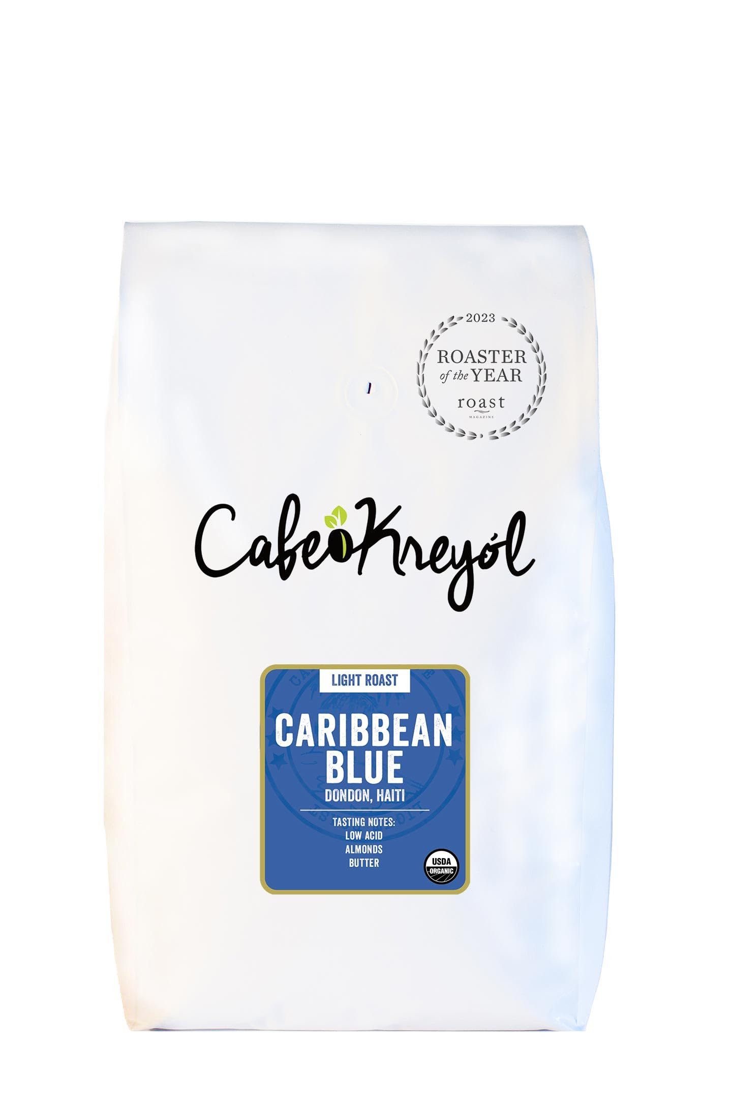 Cafe Kreyol Organic Caribbean Blue Coffee - 5 lb Whole Bean, Light Roast, High Caffeine, Low Acid, Notes of Almond and Walnut