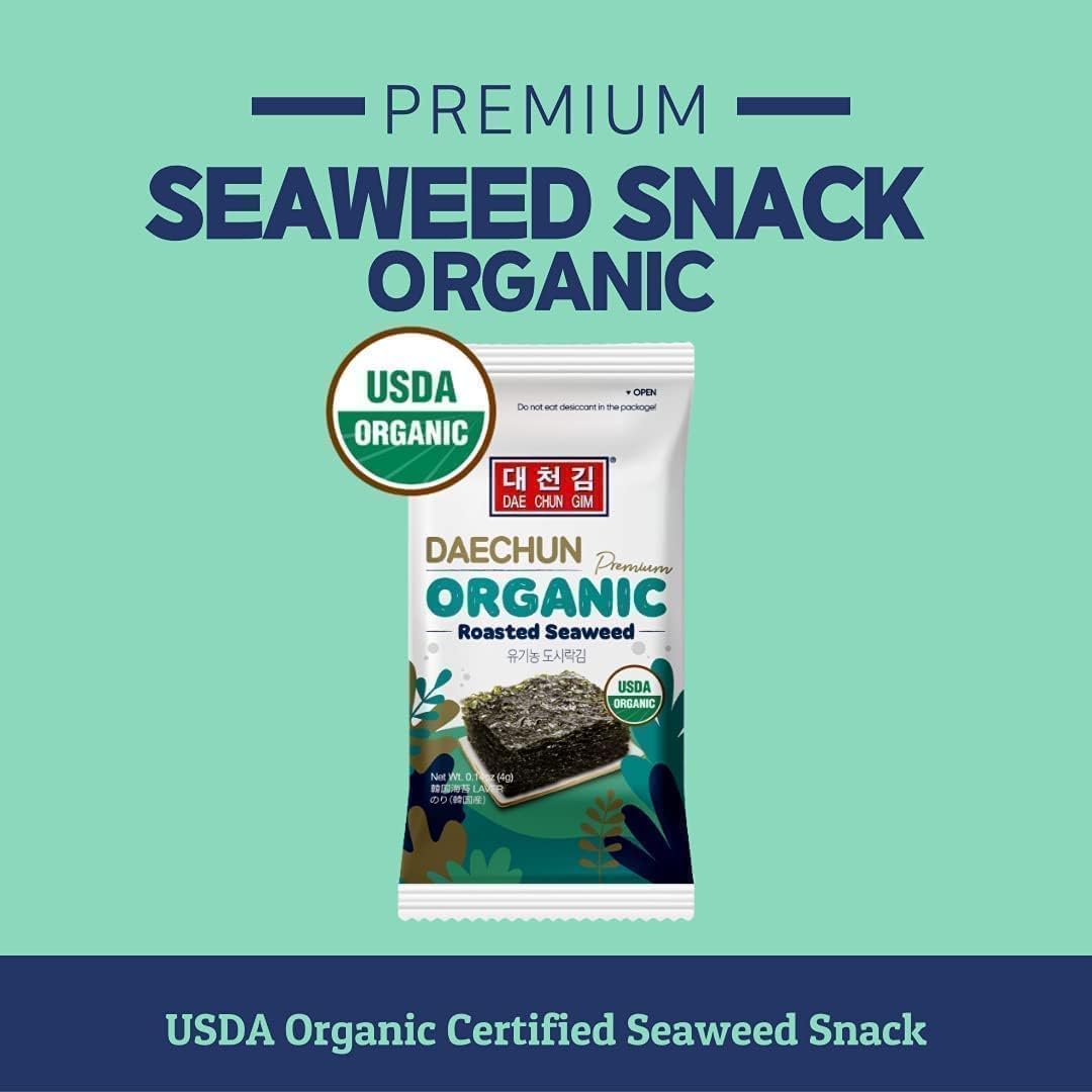 CHOIS 1 Organic DAECHUN Sea  Snacks, Original, 20 Pack, 0.14 Ounce Each, Product of Korea