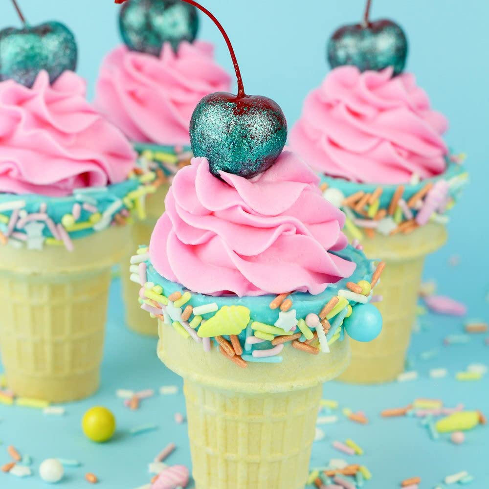 Ice Cream Sprinkles For Cake Decorating, Summer Cake Decorations - Cake Sprinkles For Ice Cream Toppings In Pastel Sprinkles With Jimmies, Sugar Pearl, Star Quin And Edible Ice Cream Candy Sprinkles