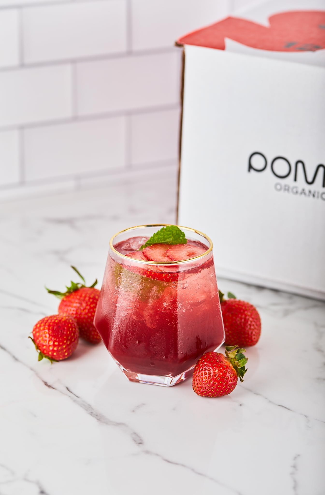 Pomona Organic Strawberry Juice (Pack of 12), Cold Pressed USDA Organic Juices with 100% Strawberries, No Added Sugar, Not From