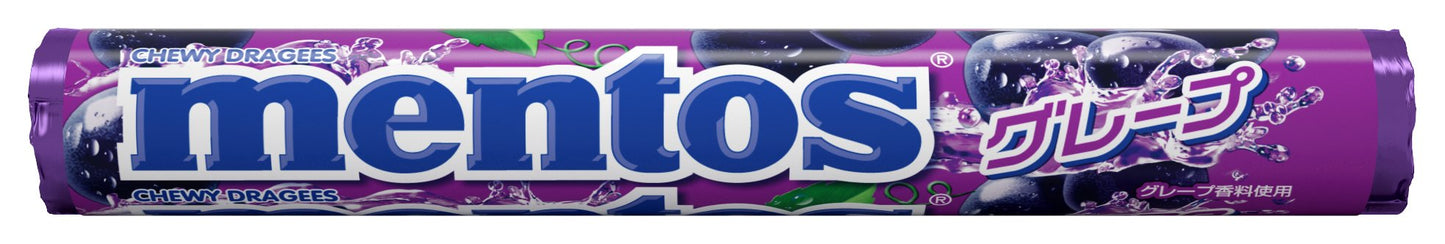 Mentos Chewy Mint Candy Roll, Japanese Grape, Party, Non Melting, 1.32 Ounce/14 Pieces (Pack Of 12)