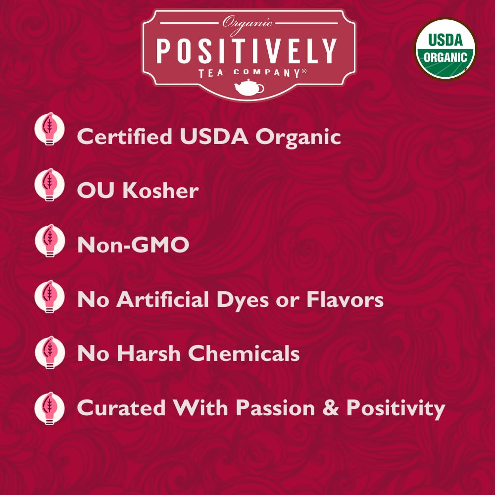 Organic Positively Tea Company Hibiscus Herbal Tea Loose Leaf 16 Ounce