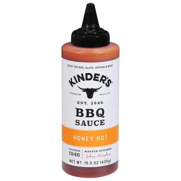 Kinder's Honey Hot BBQ Sauce, 15.5 ounce Plastic Bottle of Hot Honey Barbecue Sauce PErfect for Glazing, Dipping and More