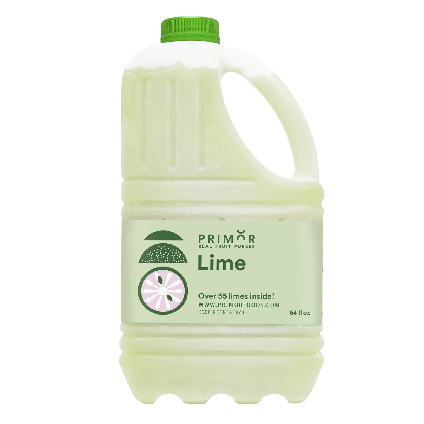 PRIMOR Fruit Puree - Lime, 64 Fl Oz, Made with Real Fruit, Ideal for Juices, Smoothies, Cocktails, and Desserts