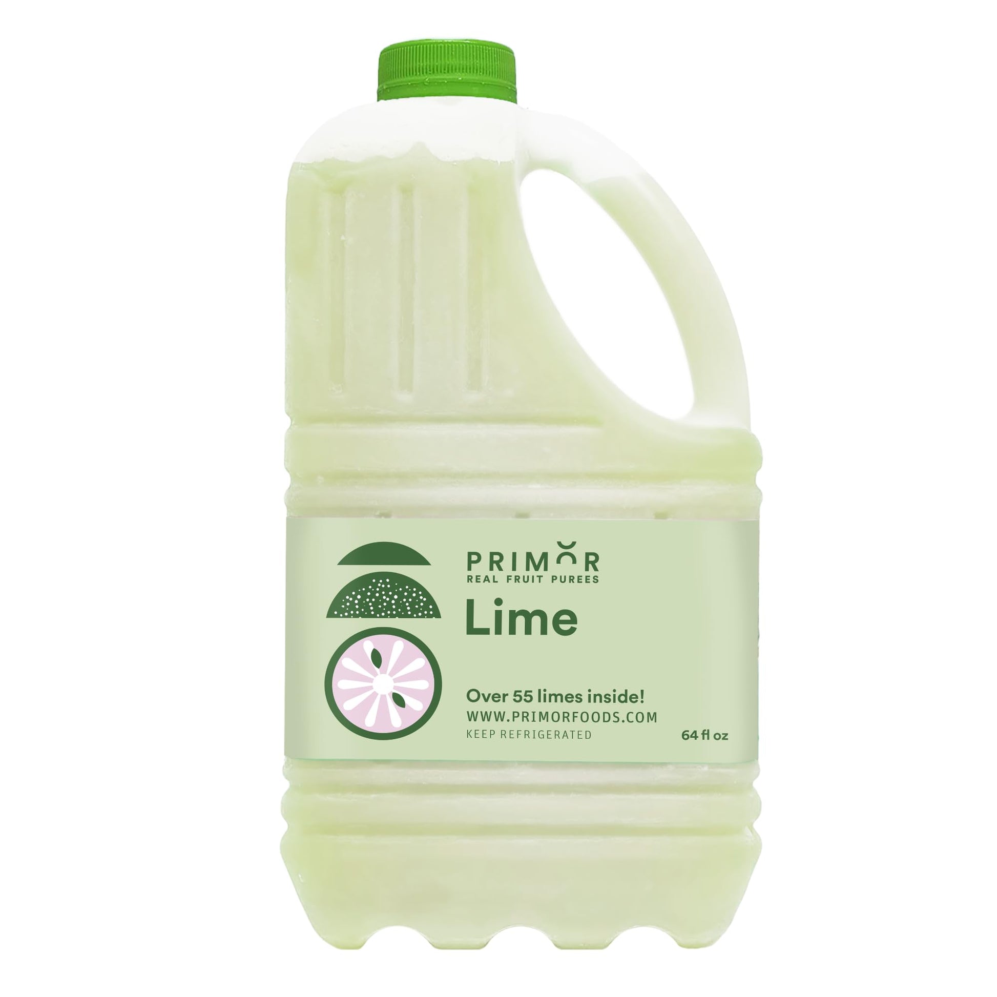 PRIMOR Fruit Puree - Lime, 64 Fl Oz, Made with Real Fruit, Ideal for Juices, Smoothies, Cocktails, and Desserts