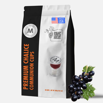 PACK IT HUB Travel Pack - Premium Chalice Cup, 50 Count, Transparent, Includes Wafer and Concord Grape Juice