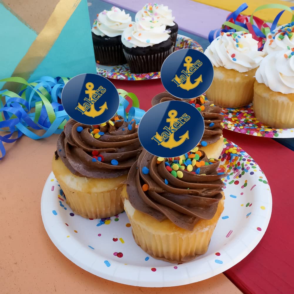 Lake Superior State University Primary Cupcake Picks Toppers Decoration Set Of 6