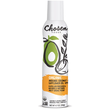 Chosen Foods Chosen Blend Oil Spray 4.7 oz., Non-GMO, 490 F Smoke Point, Propellant-Free, Air Pressure Only for High-Heat Cookin