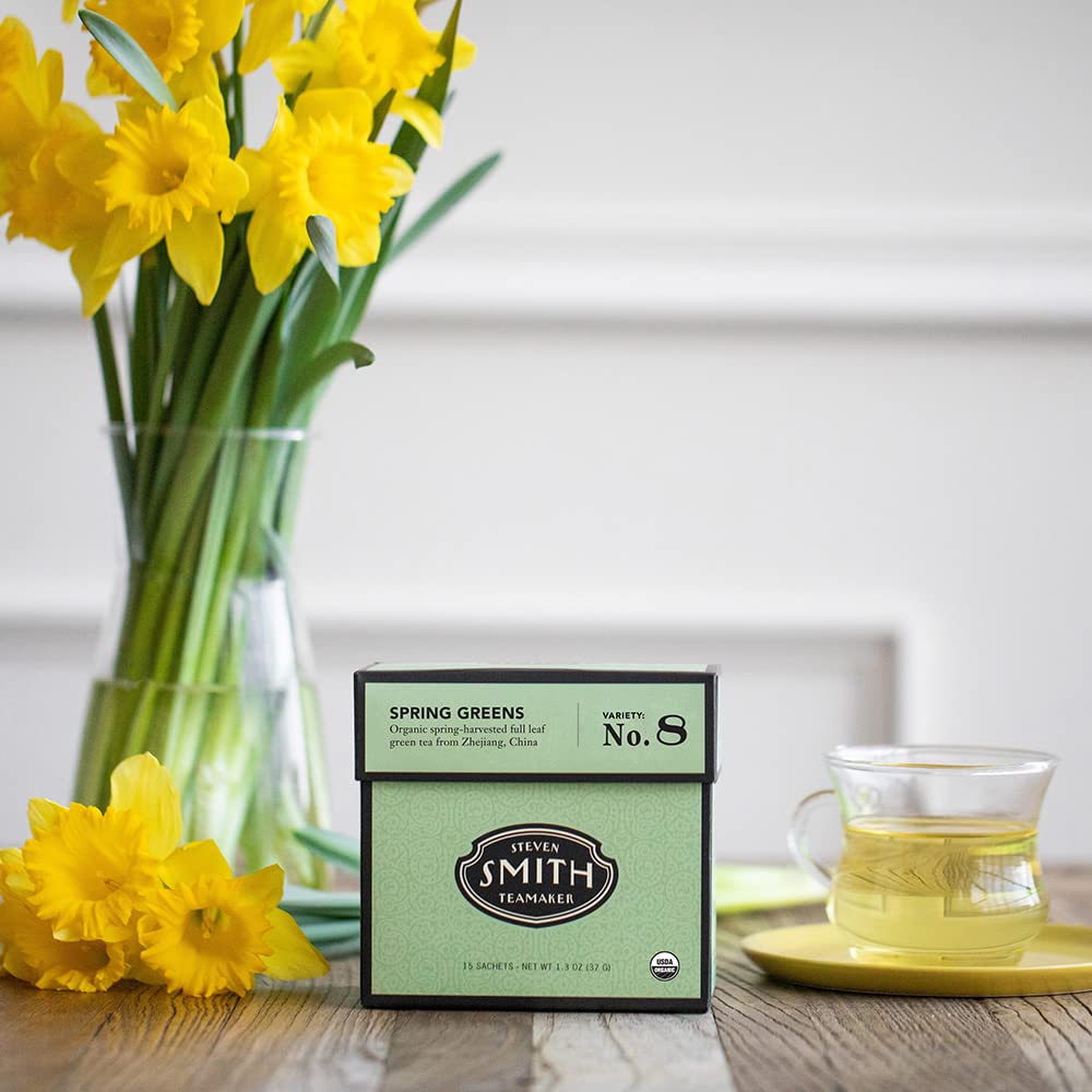 Smith Teamaker | Spring Greens No. 8 | Organic Mao Feng | Caffeinated Full Leaf Green Tea | Sugar-Free, Non-Gmo, Plant Based (15
