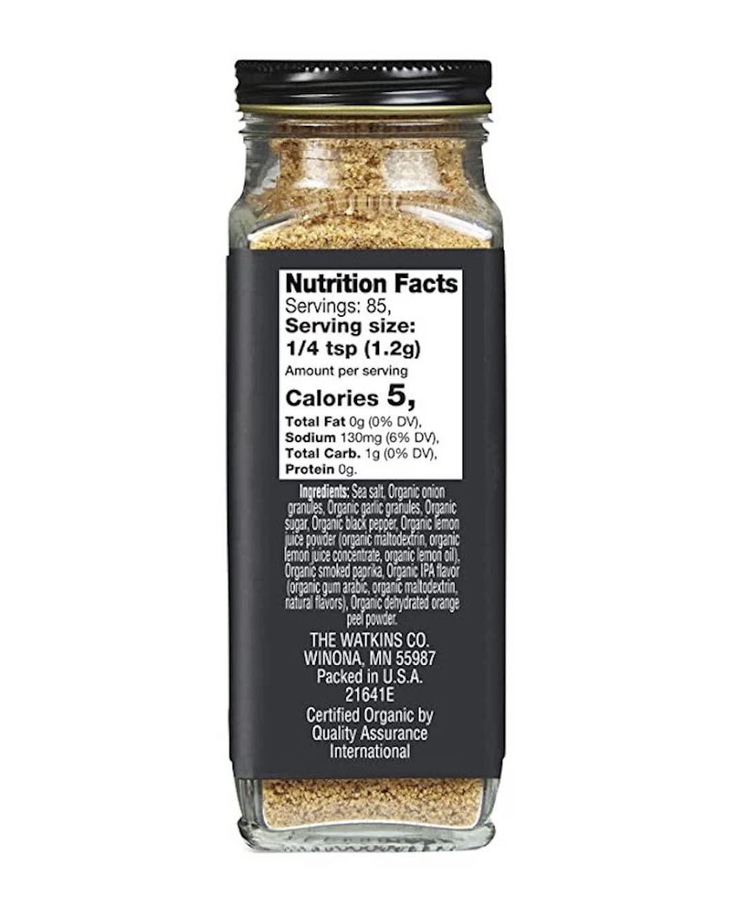 Watkins Gourmet Organic IPA Seasoning Spice Jar, Non-GMO, Kosher, 3.6 oz, 1-Pack