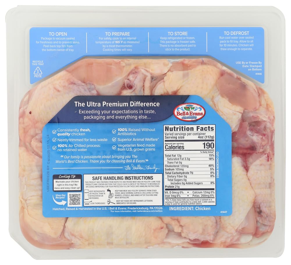 Bell & Evans, Chicken Wing Party Air Chilled Tray Pack Step 2