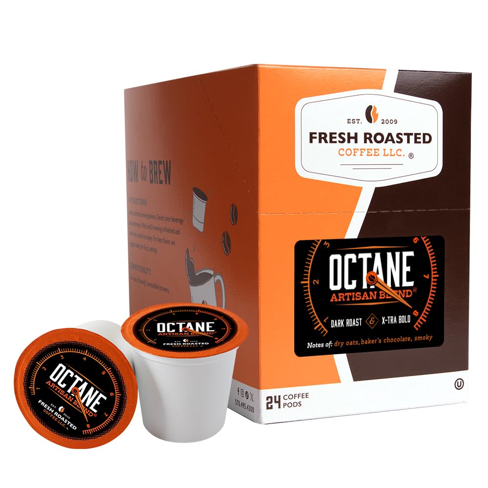 Fresh Roasted Coffee Octane Italian Roast K-Cup Compatible 24 Pods Coffee