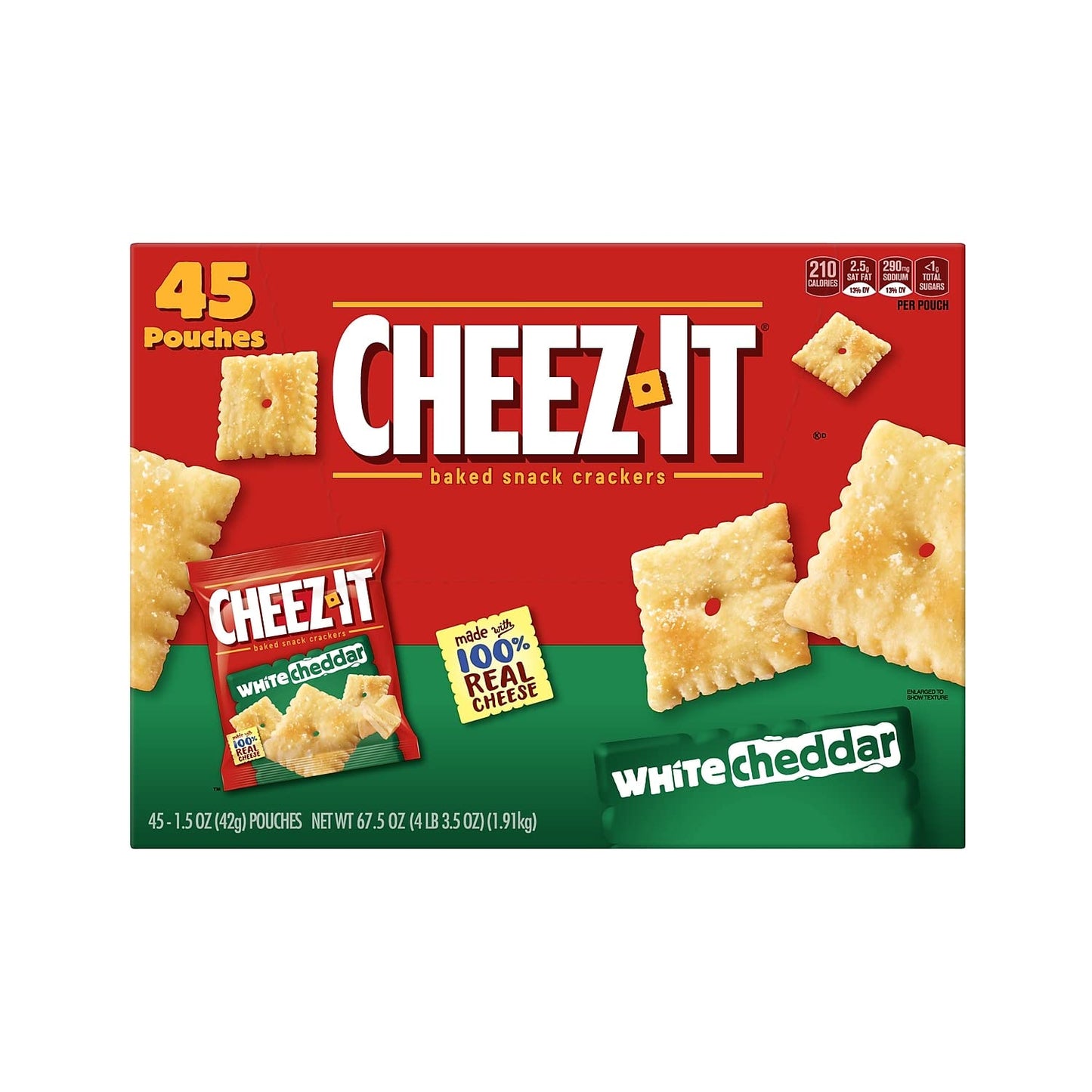 Cheez-It Baked Snack Cheese Crackers, Original, Single Serve, 1 Oz Bags (30 Count)
