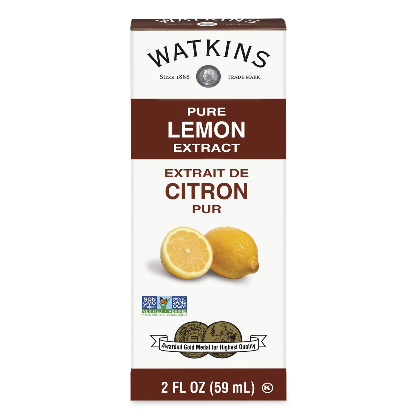 J.R. Watkins Premium Pure Lemon Extract, 2 Fl Oz, Model 60395