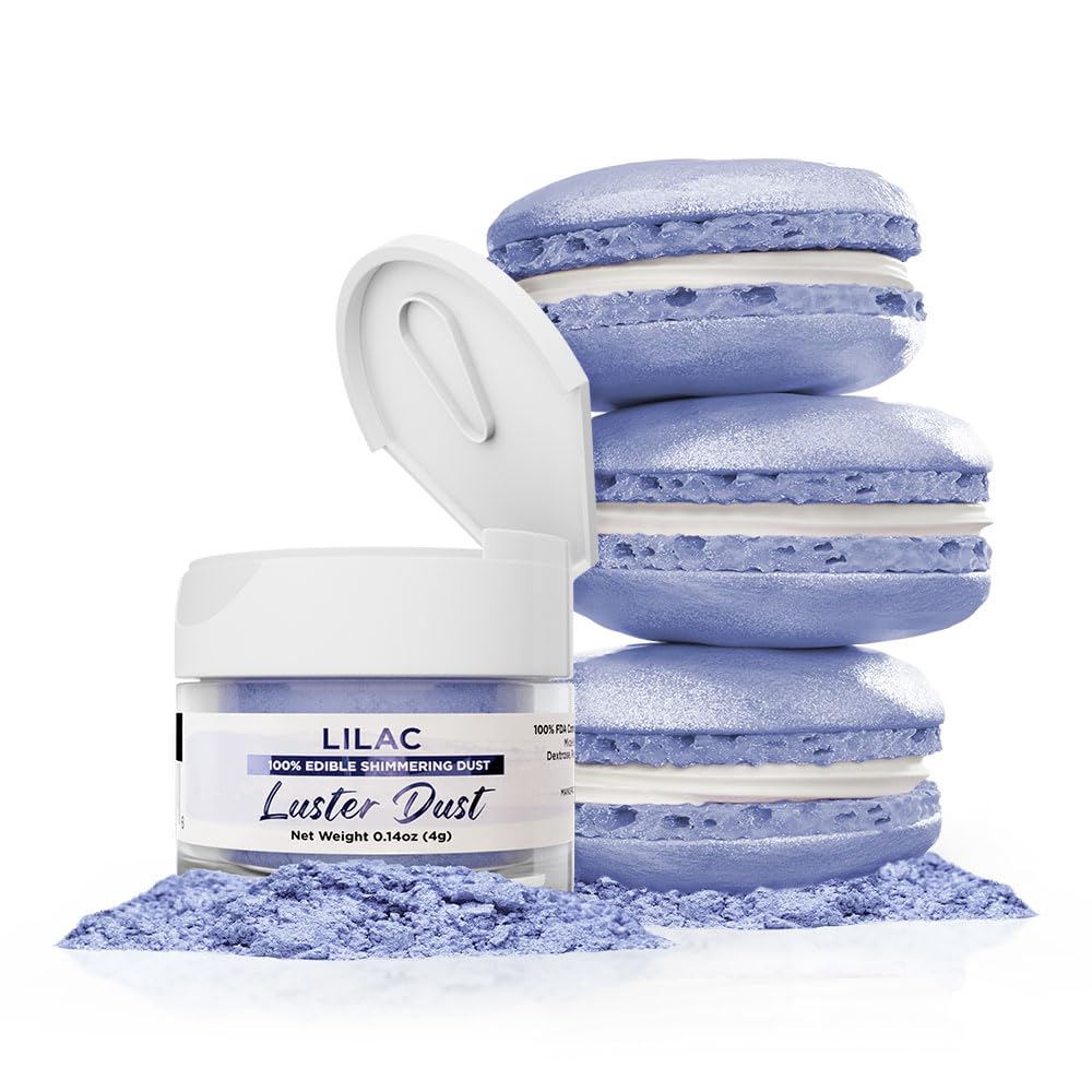Luster Dust - Lilac Purple (4g 1x Jar) | Edible Vegan Dust & Paint for Cake Decorating, Ice Cream, Desserts, Cocktails and Bever