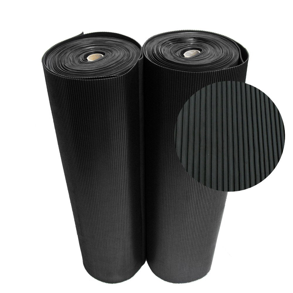 Rubber-Cal 03_167_W_Rc_04 Ramp Cleat Non-Slip Outdoor Rubber Floor Mats, 0.13 Inch Thick X 3Ft X 4Ft, Black