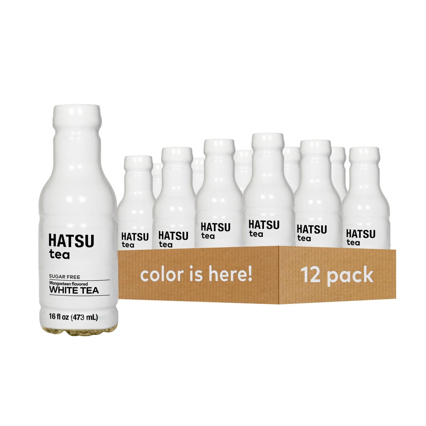 Hatsu Sugar-Free White Tea – Mangosteen Blossom Flavor | Low-Calorie Iced Tea | 16.9 Fl Oz Bottles (Pack Of 12)