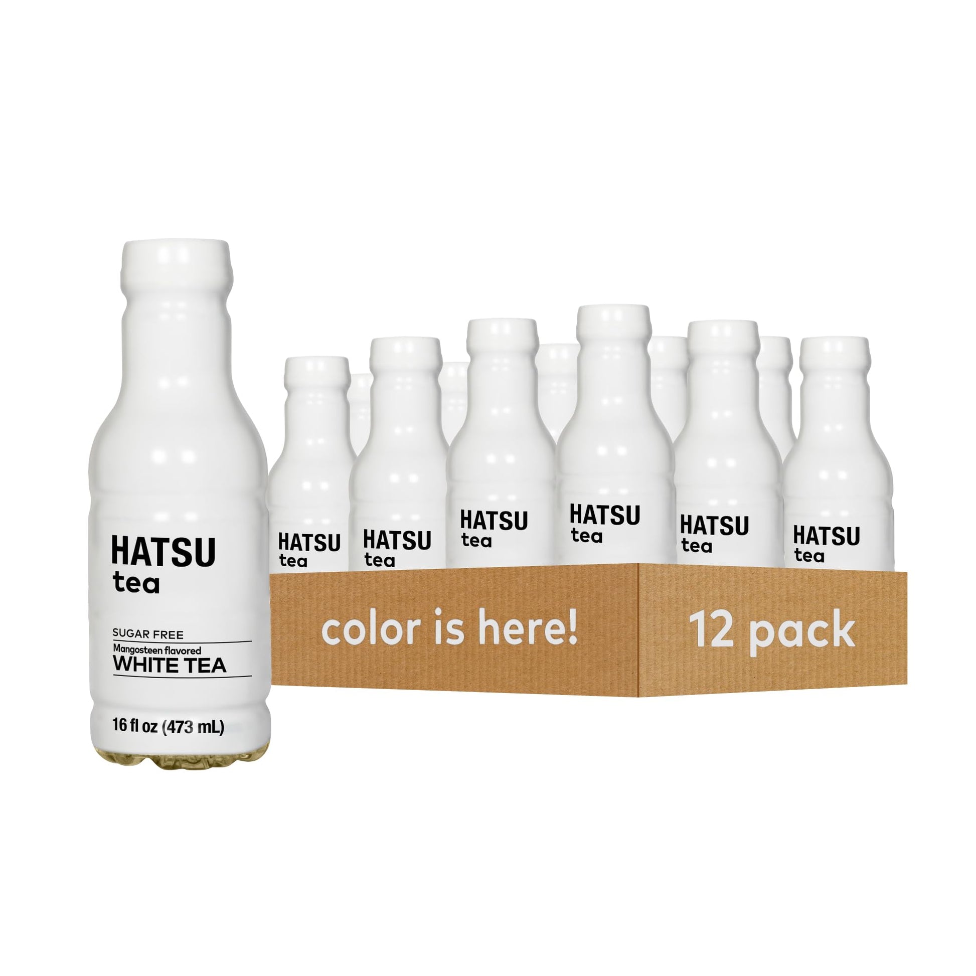 Hatsu Sugar-Free White Tea – Mangosteen Blossom Flavor | Low-Calorie Iced Tea | 16.9 Fl Oz Bottles (Pack Of 12)
