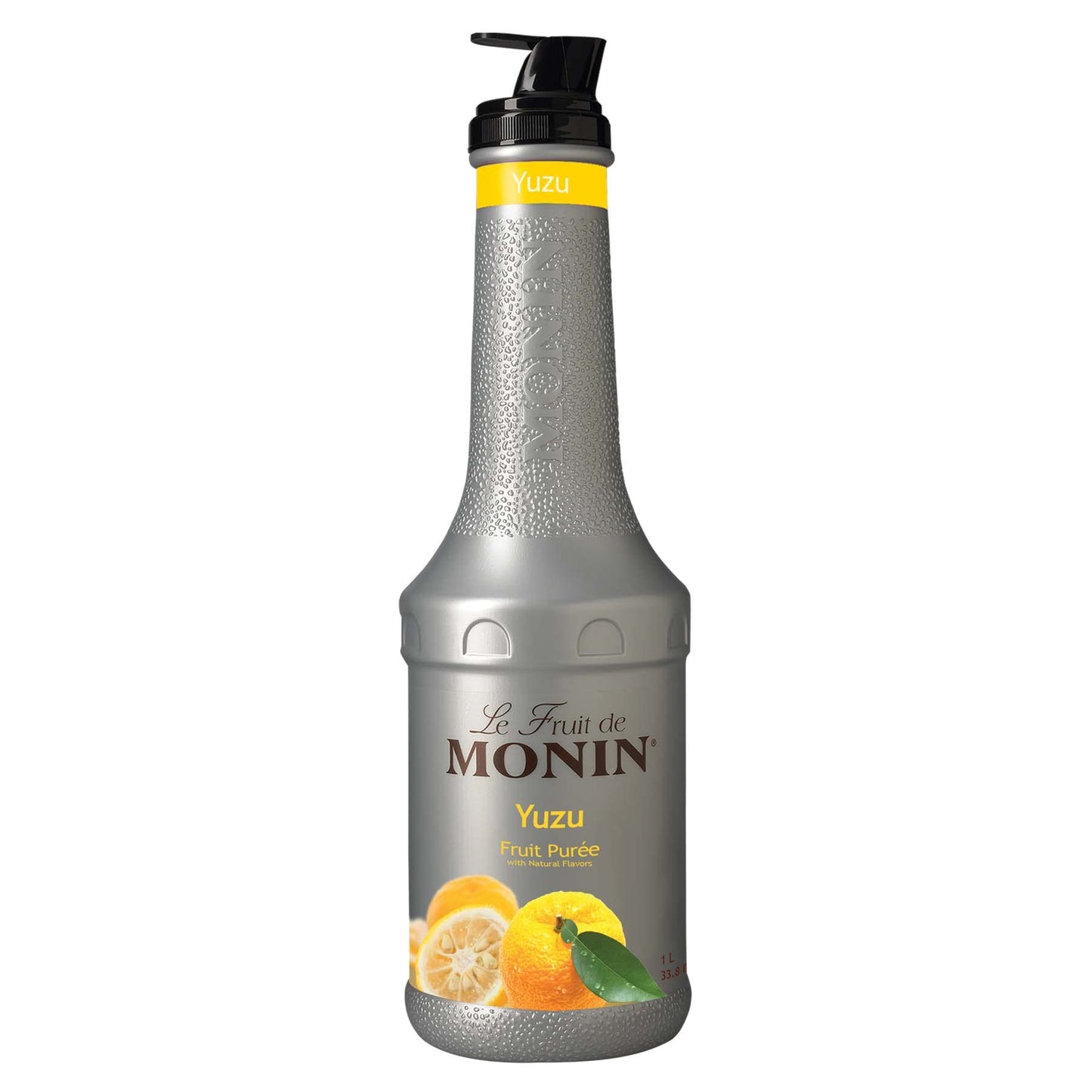Monin - Yuzu Pur  e, Sweet & Tangy Citrus Flavor, Great for Teas, Sodas, Cocktails, & More, Natural Flavors, No Artificial Sweet