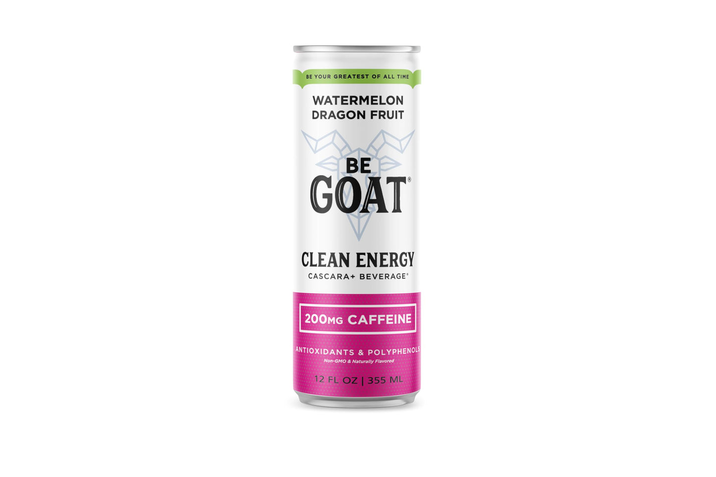 BeGOAT Watermelon Dragonfruit Energy Drink - 200mg Caffeine, Non-GMO, Vegan, Gluten-Free, 12 Fl OZ (Pack of 12)