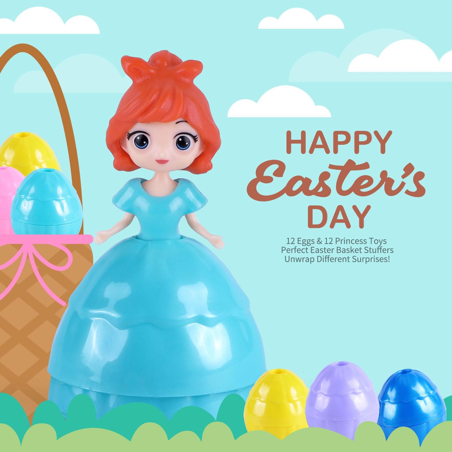 Konijiwa Easter Gifts For Kids, 12 Piece Prefilled Easter Egg,Perfect For 3+ Year Old Boys And Girls, Ideal For Easter Basket St