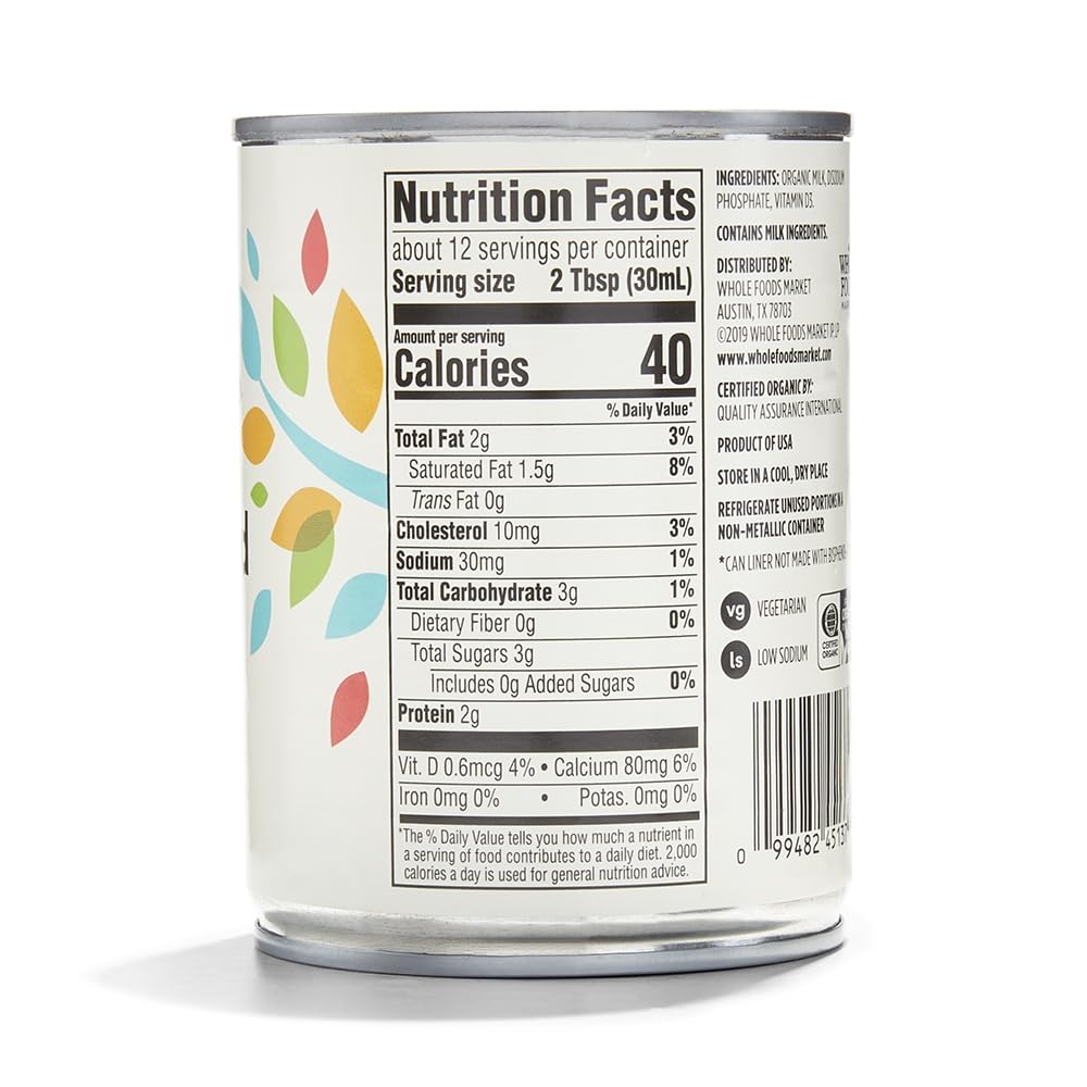 365 By Whole Foods Market, Milk Evaporated Organic, 12 Fl Oz