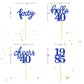 24 Pcs Glitter 40Th Birthday Cupcake Toppers For Celebrating Forty Years Old Birthday Party Decorations (Blue)