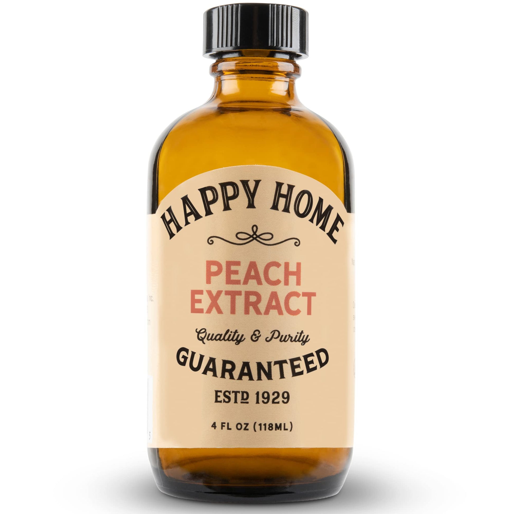 Happy Home Natural Peach Flavor - Certified Kosher - 4 Fl Oz