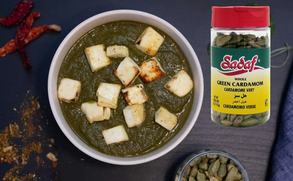 Sadaf Green Cardamom Whole - Green Cardamom Pods For Cooking And Food Seasoning - Middle Eastern Cuisine Cardamon Spice - 5 Oz B