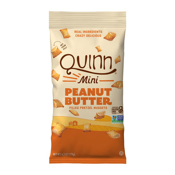 Quinn Mini Peanut Butter Filled Pretzel Nuggets - Gluten Free Mini Peanut Butter Filled Pretzels, Pb Pretzel Nugget Bites, Protein Snacks, Fun & Poppable - 6.3 Oz (Pack Of 1)