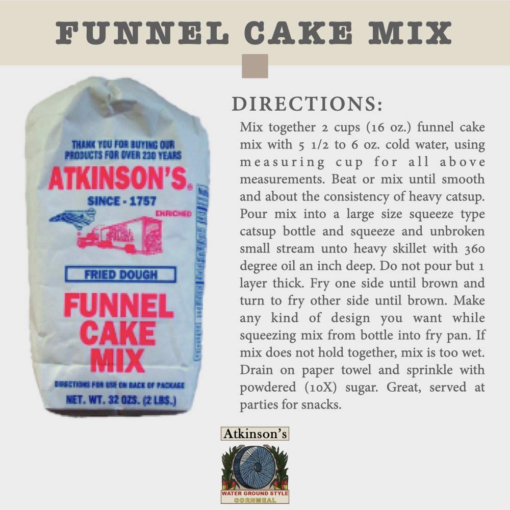 Atkinson'S Milling Funnel Cake Mix - 2 Lb Bag - Relive That Carnival Feeling