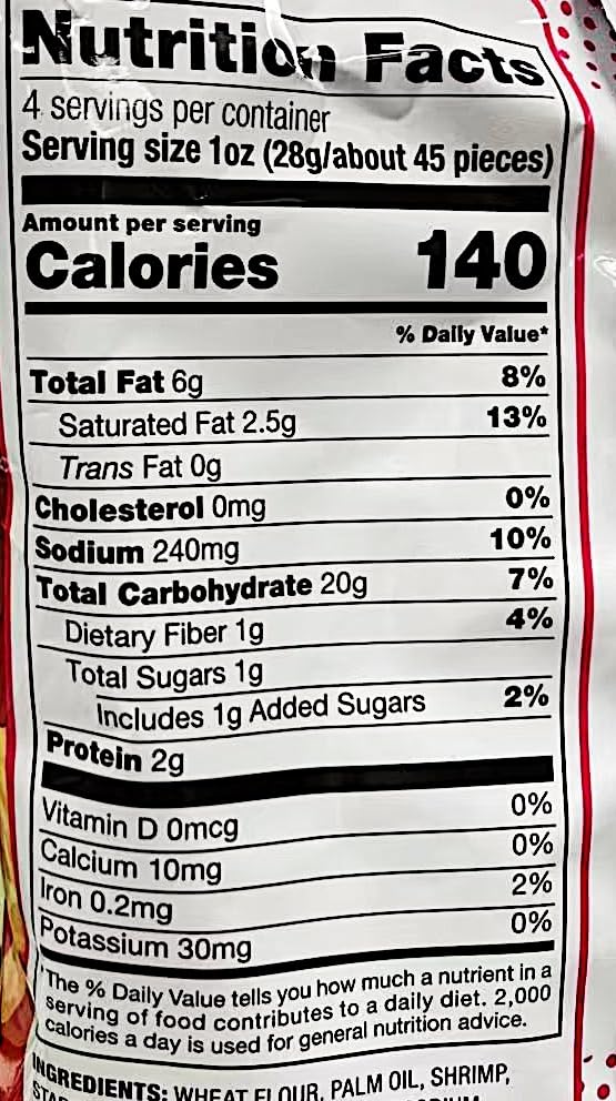 Shrimp Chips, Original,Baked Wheat Puffed Snacks, 4 Oz,2Pack