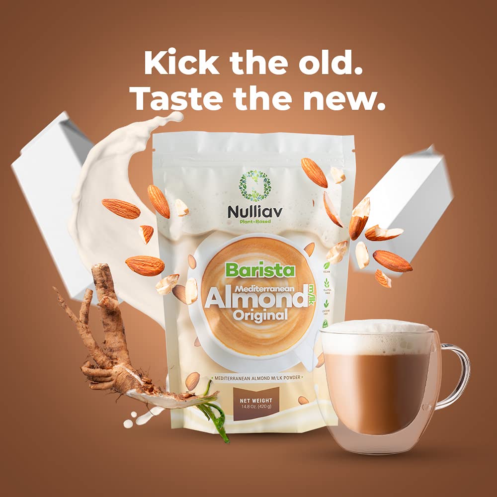 NULLIAV Barista Mediterranean Almond Milk Powder Original, 14.8 Oz, Pack of 1