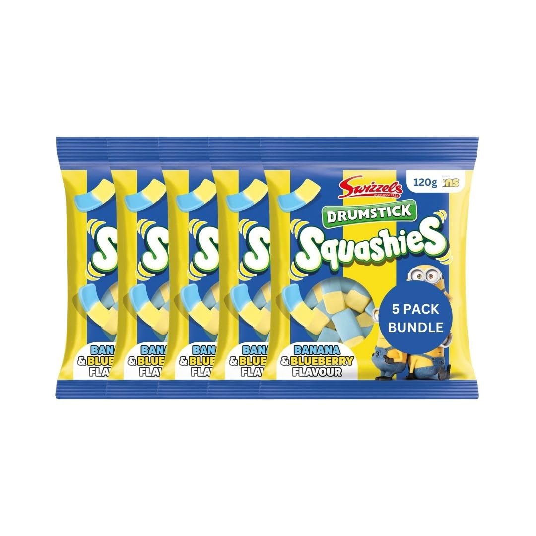 Banana & Blueberry Flavor Sweets - 120g (5 Pack Bundle) | Fruity Flavored Chewy Candy | Imported from the UK