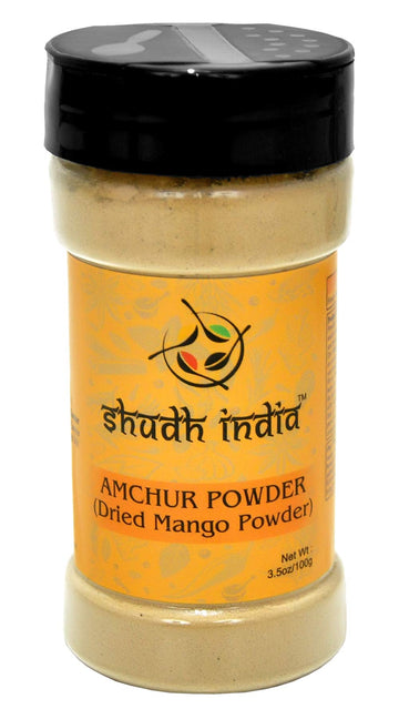Shudh India Amchur (Mango) Ground Powder Spice ~ All Natural | Salt-Free | Vegan | No Colors | Gluten Friendly | NON-GMO | India