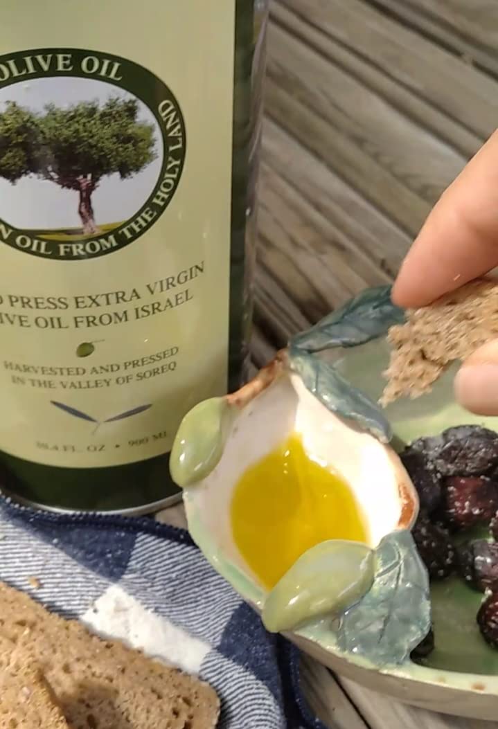 HOLIVE Extra Virgin Olive Oil | First Cold Press, Early Harvest | 30.4 Fl Oz | Premium Low Acidity, Polyphenol Rich, Kosher