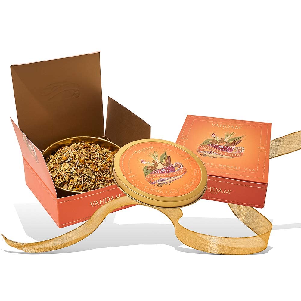 Vahdam, Turmeric Spiced Tea Gift Sets (50 G) Brews 25+ Cups | 100% Natural Herbal Blend Of Turmeric & Exotic Indian Spices | Glu