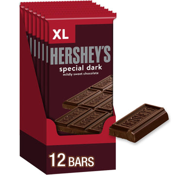 HERSHEY S SPECIAL DARK Mildly Sweet Chocolate XL, Candy Bars, 4.25 oz (12 Count, 16 Pieces)
